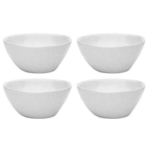 4PK Ecology Speckle Milk 11cm Stoneware Dip Bowl Round - White