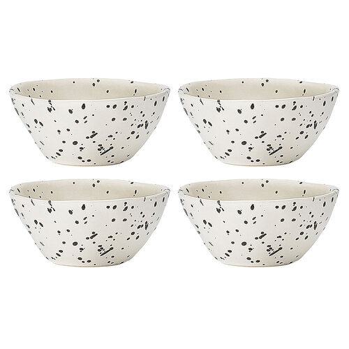 4PK Ecology Speckle Polka 11cm Stoneware Dip Bowl Round