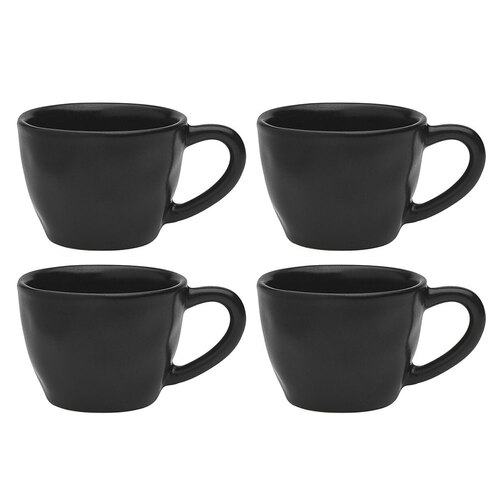 4PK Ecology Speckle 60ml Espresso Cup w/ Handle - Ebony