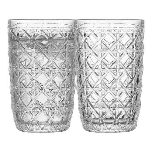 4pc Ecology Rattan 360ml Hi Ball Glass Tumbler Set - Clear