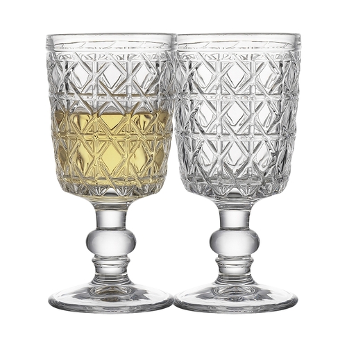 4pc Ecology Rattan Stemmed 265ml Glass Goblet Set - Clear