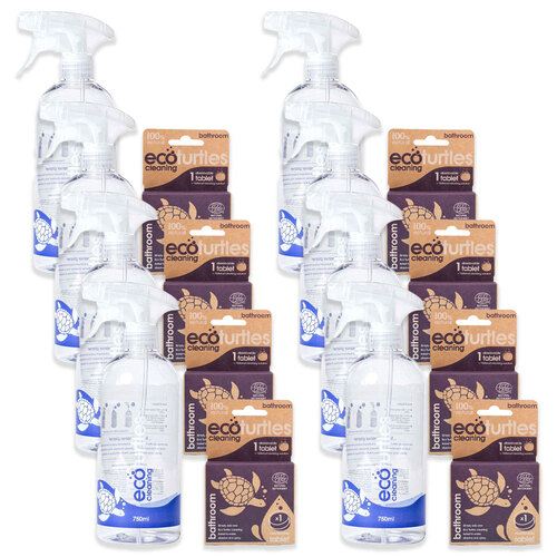 8PK Eco-Cleaning Turtles Bathroom Spray Bottle & Tablet