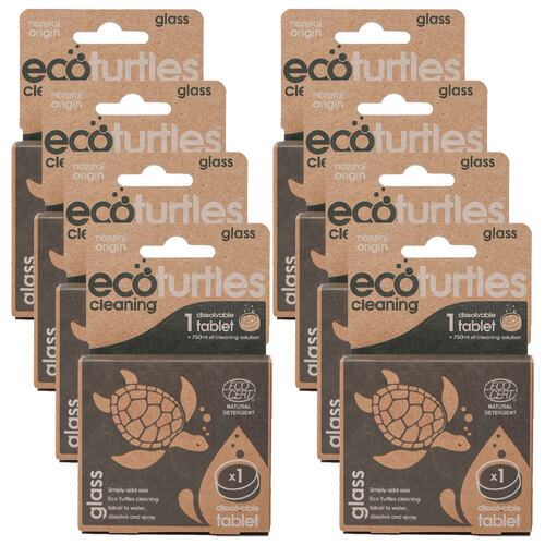 8PK Eco-Cleaning Turtles Glass Cleaner Single Refill Tablet