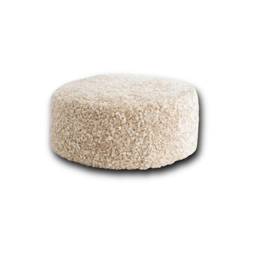 Huxford Grove The Jamieson Sheepskin Ottoman Pouffe 50cm - Eggshell