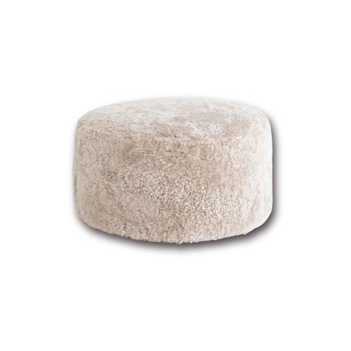 Huxford Grove The Jamieson Sheepskin Ottoman Pouffe 60cm - Oatmeal