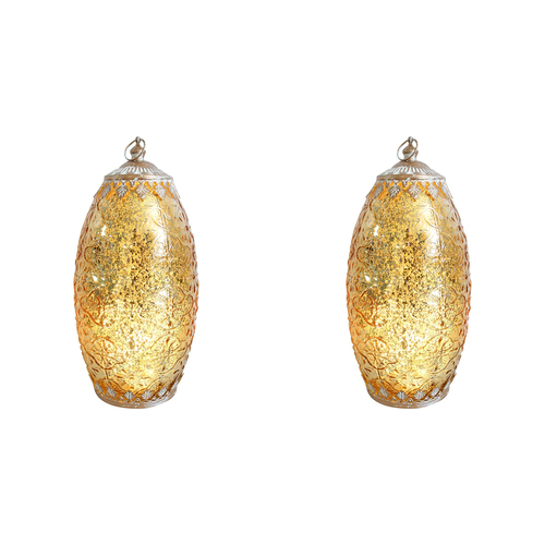 2PK LVD Lantern LED Tall Decorative Lighting Home Decor Gold