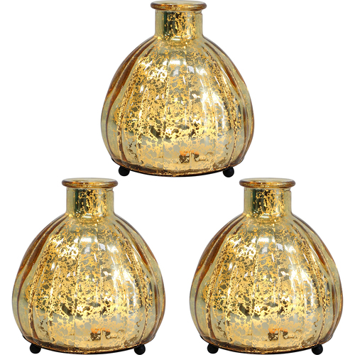 3PK LVD Lantern LED Midi Gold Decorative Lighting 9.5cm Home Decor