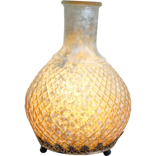 LVD Glass Lantern Led Home/Room Decor 13.5x18.5cm - Antique Blend