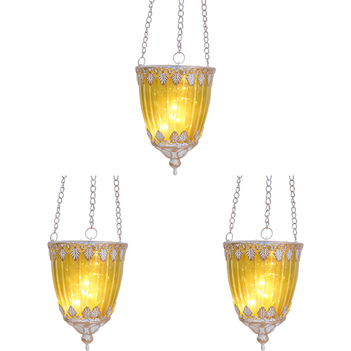 3PK LVD Hanging LED Curve Decorative Lantern Lighting 13cm Home Decor