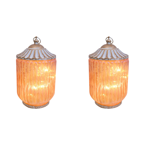 2PK LVD Lantern LED Large Vasey Decorative Lighting 19cm Home Decor