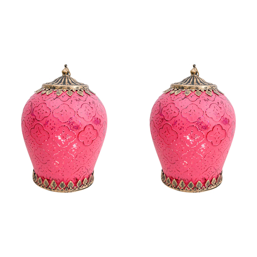 2PK LVD Lantern LED Foil X-Large Raspberry Sour Decorative Lighting Home Decor