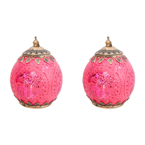 2PK LVD Lantern LED Raspberry Sour Decorative Lighting 15cm Home Decor