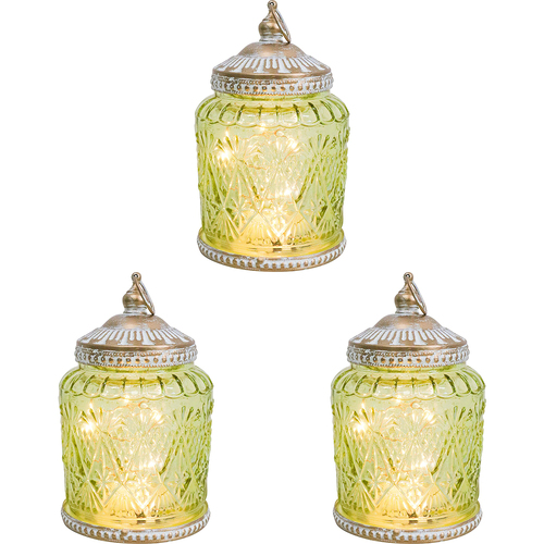 3PK LVD Lantern LED Motif Apple Decorative Lighting 13.5cm Home Decor