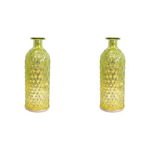 2PK LVD Lantern LED Bottle Pistachio Decorative Lighting 24.5cm Home Decor