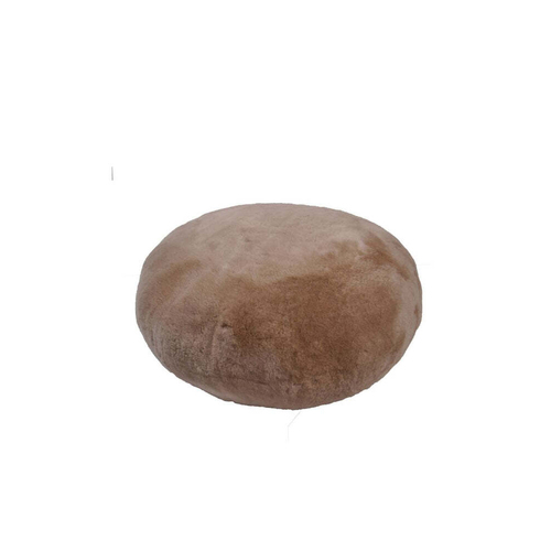 Auskin Shorn Sheepskin Pouffe Leather Base 60cm - Nappa