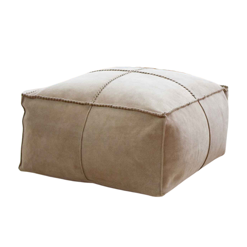 Auskin The Willow Ottoman w/ Piping Square 50x50cm - Light Beige