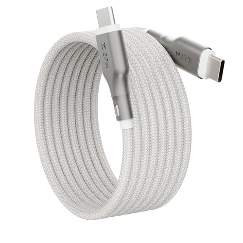 EFM Mag-Coil 2m Male USB-C Cable For Samsung S23+ White