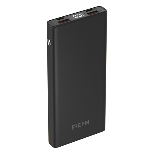 EFM Digital 20W 10000mAh Power Bank USB-A/USB-C Charger Port - Black