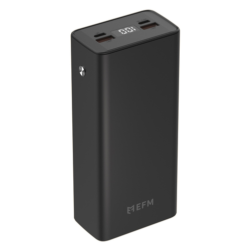 EFM Digital 20W 30000mAh Power Bank USB-A/USB-C Charger Port - Black