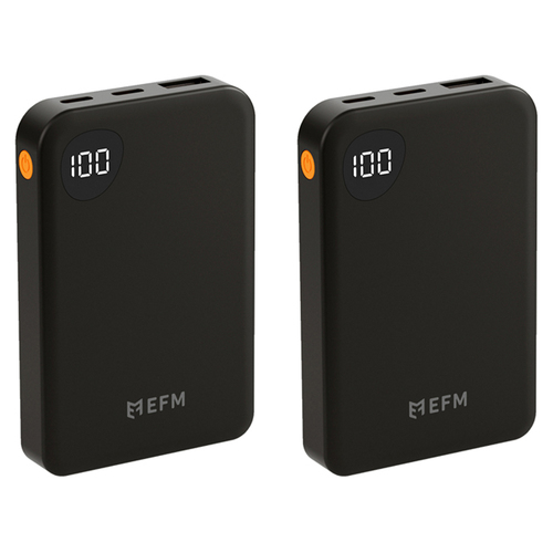 2PK EFM Essential 5000mAh Power Bank Digital Display Universal - Black