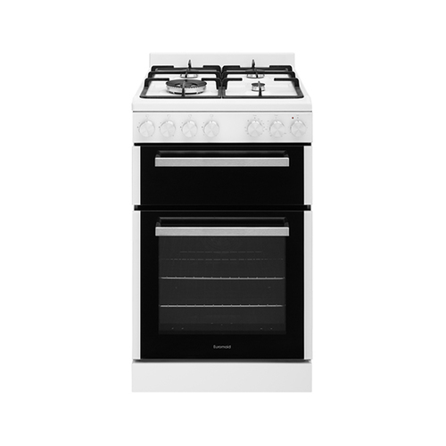 Euromaid 54cm/83L Electric Oven w/ Solid Cooktop Dual Cavity - White