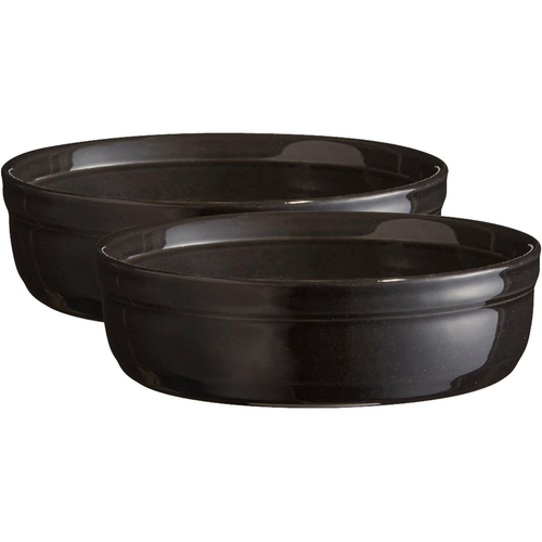 2pc Emile Henry 12cm Creme Brulees Baking Bowl Set Charcoal