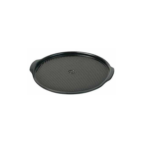 Emile Henry 37cm Ceramic Ridged Pizza Stone Baking Tray - Charcoal