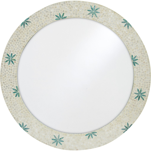 LVD  90x90cm Capiz Shell Daisy Pop Mirror Round Home Decor