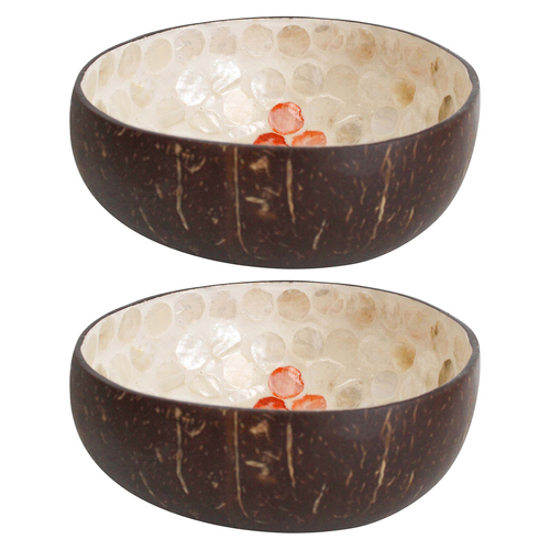 2PK LVD Tree Ruby 13cm Decorative Coco Capiz Bowl Decor Round