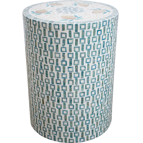 LVD Capiz/MDF Table Stool Round Furniture 35x47cm - Lemon