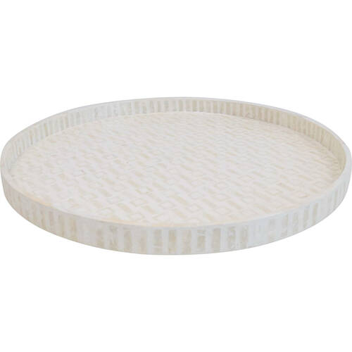 LVD Capiz/MDF Tray XL Home/Kitchen Decor 50x50cm - Ivory