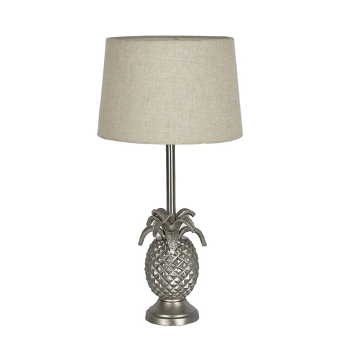 Belle St Martin Table Lamp w/ Brass Base 45cm - Antique Silver