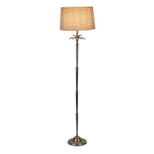 Belle Casablanca Floor Lamp w/ Brass Base 155cm - Antique Silver