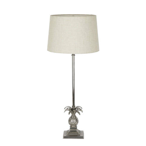 Belle Caribbean Pineapple Brass Base Table Lamp  57cm - Antique Silver