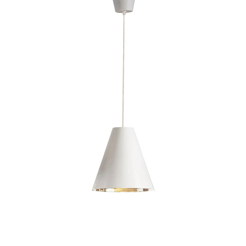 Belle Conrad Brass Ceiling Pendant Light 30cm White/Silver