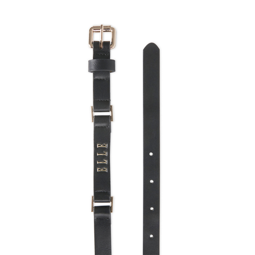 Elle Women's Zelie Slim D Ring Detail Belt Black Medium