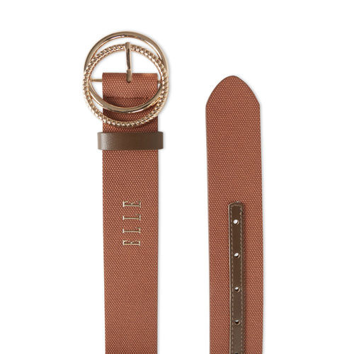 Elle Women's Gisselle Connected Ring Belt Tan Extra Large