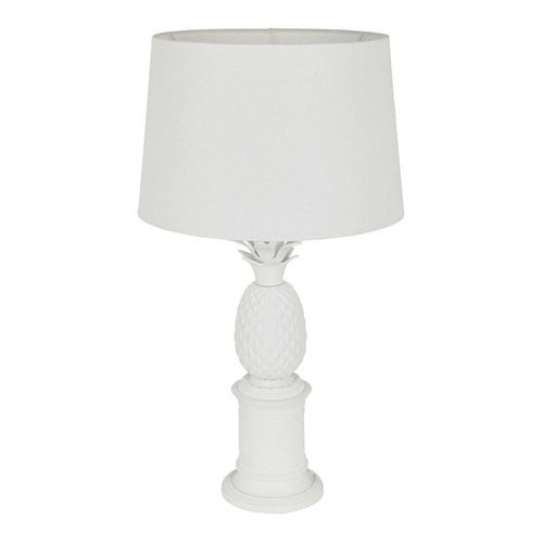 Belle Bermuda Table Lamp w/ Brass Base 46cm - White