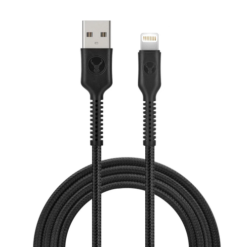 Bonelk Long-Life Easy Grip 1.2m USB-A to 8-Pin Cable For iPhone 15 - Black