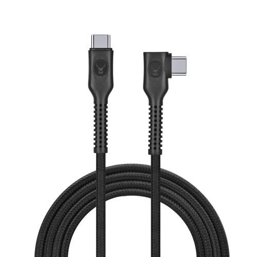 Bonelk Long-Life Easy Grip 3m Male USB-C Cable Right Angle 100W - Black