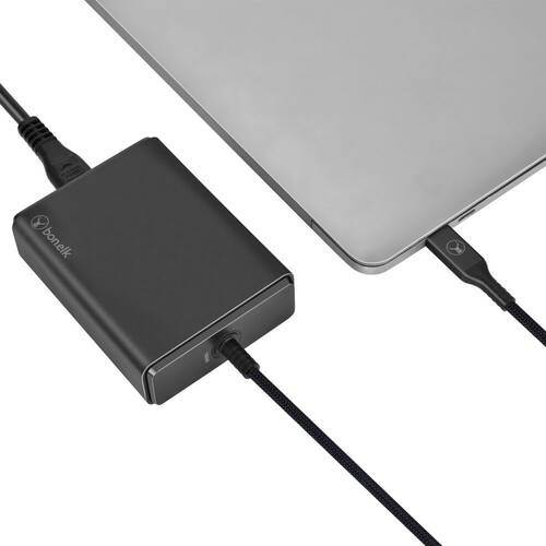 Bonelk GaN Desktop Charger USB-C LL Cable PD 3.0 100W For MacBook - Black