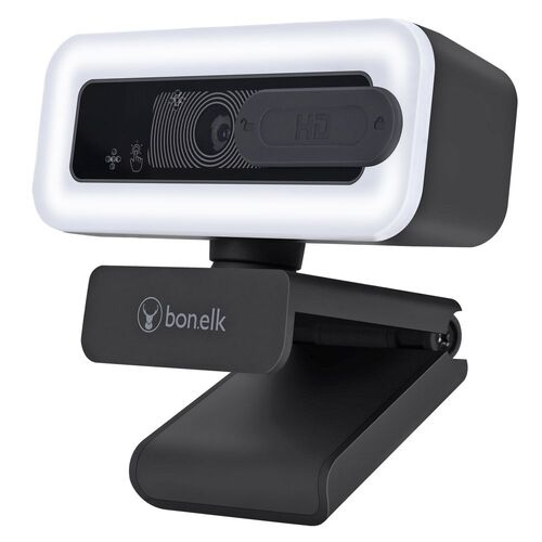 Bonelk Clip-On USB Webcam Pro LED 1080p For PC/Laptop - Black