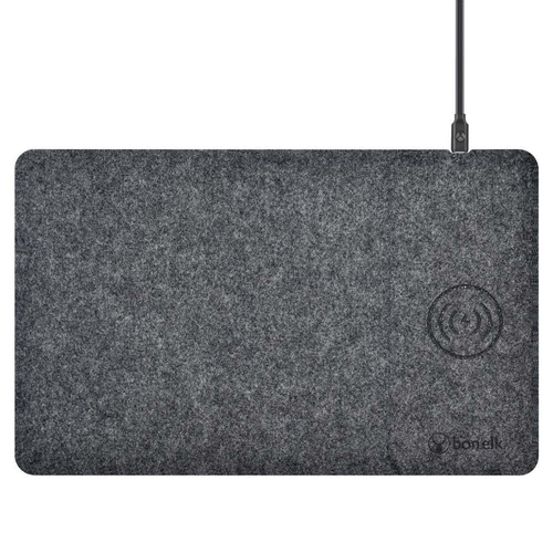 Bonelk Qi Wireless Charge Mouse Mat Pro 35cm For iPhone 15/Samsung S24 Grey