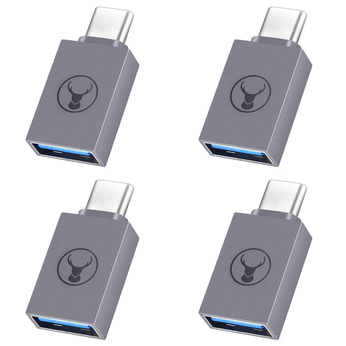 4PK Bonelk M USB-C to F USB-A 3.0 Adapter Dongle For Laptop/PC - Space Grey