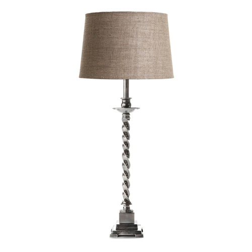 Belle Roxbury Table Lamp w/ Brass Base 92cm - Antique Silver