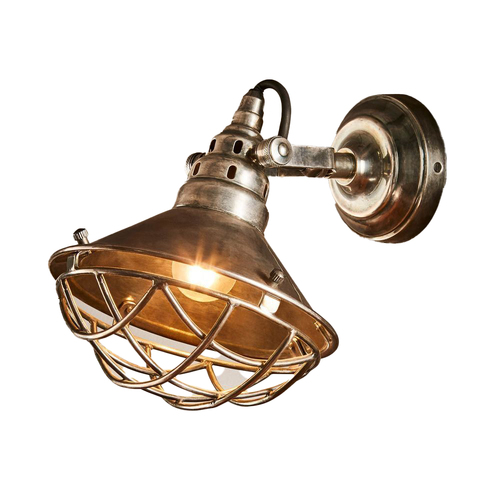 Belle Twain Brass Wall Light Fixture 25cm - Silver