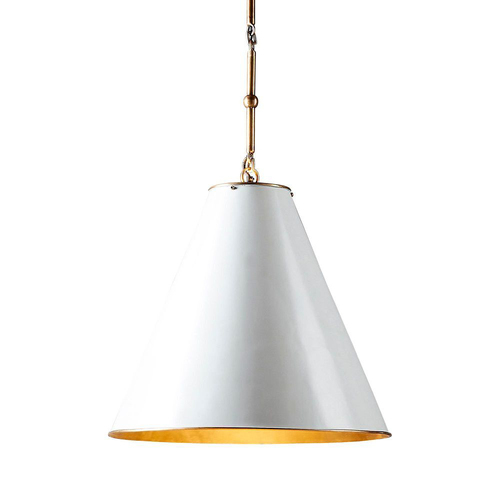 Belle Monte Carlo Brass Ceiling Pendant Light Large 60cm - White