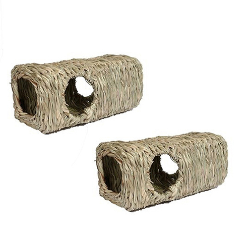 2PK Rosewood 30x15cm Woven Stack 'N' Hide Sleep Den Pet Guinea Pigs Activity Natural