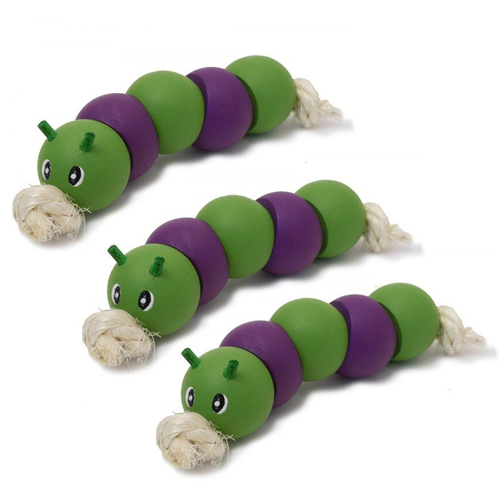 3PK Rosewood Woodies Wooden Caterpillar Hamster/Ferret Fun Pet Exercise Toy Green