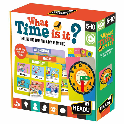 Headu What Time Is It Cards/Board Game Set Kids 5-10y